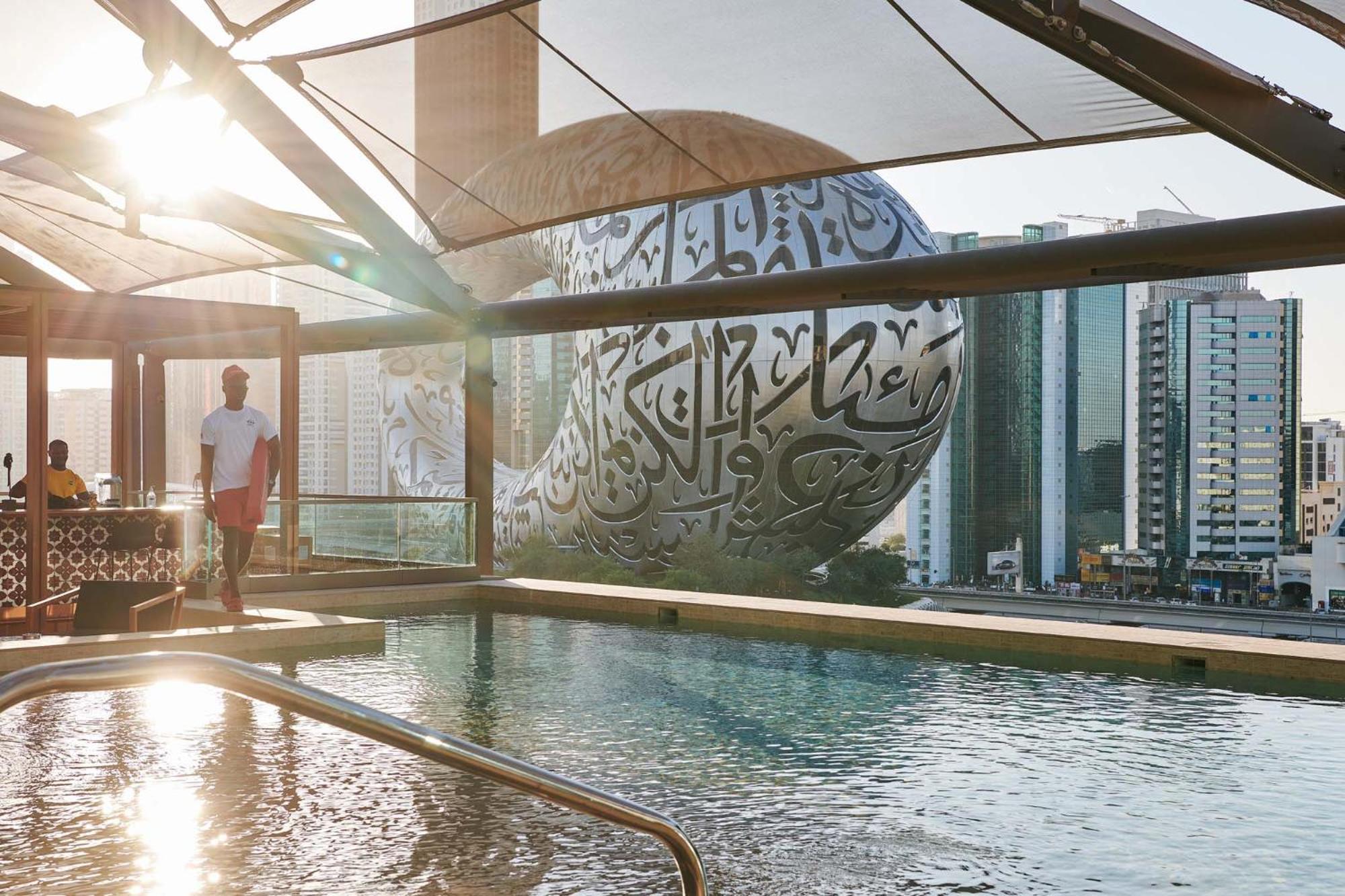 25Hours Hotel Dubai One Central Eksteriør bilde The pool at the 101 Sky Lounge
